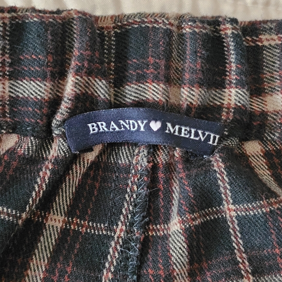 Brandy Melville Plaid Soft Flannel Pants Straightleg Womens - Picture 11 of 13